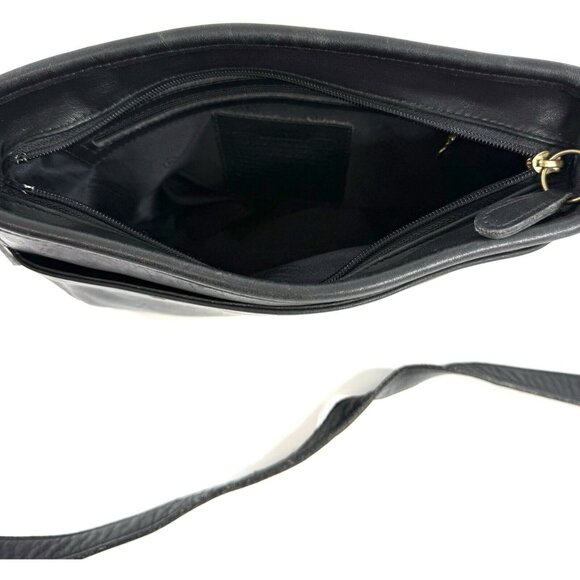 Vintage Coach 6000 Chelsea Zip Top Crossbody Bag Purse Black Leather - Picture 7 of 16